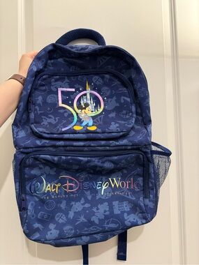 Disney Kids Navy Blue Walt Disney World 50th Anniversary Backpack